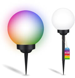 Lumileds Napelemes kerti lámpa LED ATRIS Földre szerelhető fehér golyós 15cm RGB LUMILED (LUMSOL1215)