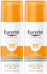 Eucerin Sun Oil Control napozó gél-krém arcra SPF50+ Duopack 2x50 ml - idealisbor