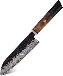 HARAHU Cuțit de bucătărie damasc AI-37316 - Santoku / Verde KP37316