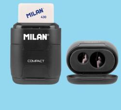 MILAN Compact kétlyukú hegyező és radír egyben - fekete (4703116DW)