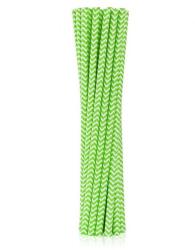 Godan Lime Green Chevron, Zöld papír szívószál 12 db-os MLG124095 (MLG124095)