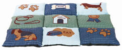 TRIXIE Fekhely Patchwork (foltvarrás) stílusú, kutyás mintával, 80x55cm, Kék/Zöld