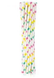 Godan Colorful Dots, Színes papír szívószál 12 db-os MLG123937 (MLG123937)