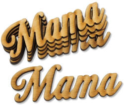  Natúr fa - Mama felirat 10cm 5db/csomag - papelito