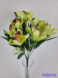  Orchidea 7 ágú selyem csokor 42 cm - Zöldes