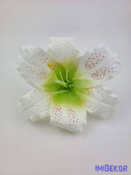  Liliom selyemvirág fej D16cm - Krém-Zöldes