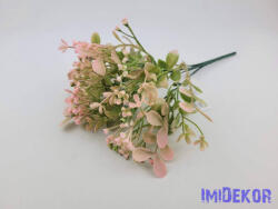  Bogyós 5 ágú műzöld csokor 29 cm - Rózsaszín