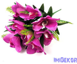  Orchidea 10 ágú selyemvirág csokor 46 cm - Lilás Rózsaszín