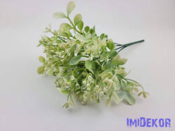 Bogyós 5 ágú műzöld csokor 29 cm - Fehér