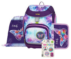 KARTON P+P Iskolatáska szett OXY SHERPY 4 részes Butterfly tolltartóval, tornazsákkal és cserélhető matricával (VL_1903188118)