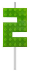 Javoli Építőkocka 2-es Green Blocks tortagyertya, számgyertya (MLG132731D)