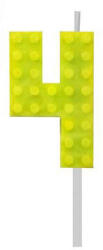 Javoli Építőkocka 4-es Yellow Blocks tortagyertya, számgyertya (MLG132755E)