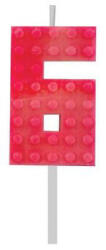 Javoli Építőkocka 6-os Red Blocks tortagyertya, számgyertya (MLG132779A)