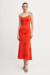 Bardot ruha piros, midi, egyenes, 59301DB - piros L