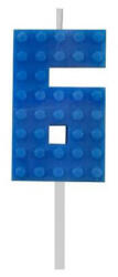 Javoli Építőkocka 6-os Blue Blocks tortagyertya, számgyertya (MLG132779C)