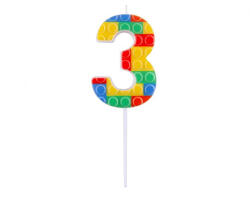 Javoli Építőkocka 3-as Pick Blocks tortagyertya, számgyertya (MLG412915)