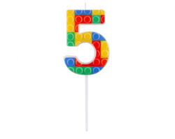 Javoli Építőkocka 5-ös Pick Blocks tortagyertya, számgyertya (MLG412953)