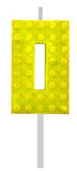 Javoli Építőkocka 0-ás Yellow Blocks tortagyertya, számgyertya (MLG132915E)