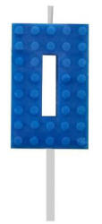 Javoli Építőkocka 0-ás Blue Blocks tortagyertya, számgyertya (MLG132915C)