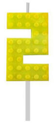 Javoli Építőkocka 2-es Yellow Blocks tortagyertya, számgyertya (MLG132731E)