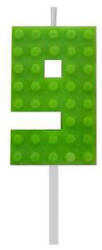 Javoli Építőkocka 9-es Green Blocks tortagyertya, számgyertya (MLG132809D)