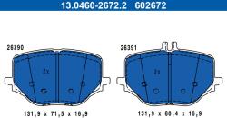 ATE set placute frana, frana disc ATE 13.0460-2672.2 (13.0460-2672.2)