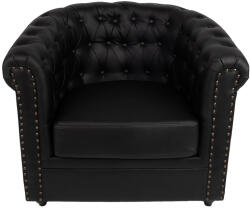 Clayre & Eef Fotoliu piele ecologica neagra 80x75x72 cm (50801)