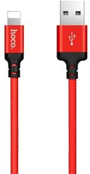 hoco. X14 adatkábel (USB - lightning, gyorstöltő, 100cm, cipőfűző) PIROS Apple iPhone 14 Pro, iPhone 14 Plus, iPhone 14 (X14_LIGHT_1M_R)