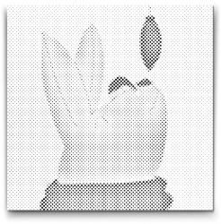 PontPöttyöző - Illusztráció - Nyúl Méret: 50x50cm, Keretezés: Keret nélkül (csak a vászon), Szín: Piros