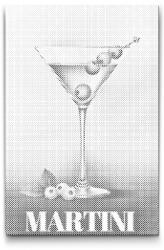 PontPöttyöző - Martini Méret: 40x60cm, Keretezés: Keret nélkül (csak a vászon), Szín: Fekete
