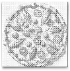  PontPöttyöző - Pizza Méret: 50x50cm, Keretezés: Kartonlemezen, Szín: Piros