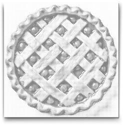  PontPöttyöző - Almás pite Méret: 50x50cm, Keretezés: Keret nélkül (csak a vászon), Szín: Piros