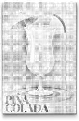  PontPöttyöző - Piña colada Méret: 40x60cm, Keretezés: Műanyagtáblával, Szín: Zöld