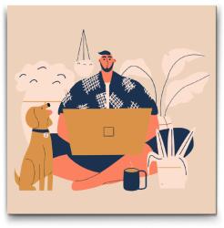 Festés számok szerint - Illusztráció - Otthoni munka Méret: 50x50cm, Keretezés: Műanyagtáblával