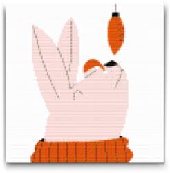 Gyémántszemes kirakó - Illusztráció - Nyúl Méret: 30x30cm, Keretezés: Keret nélkül (csak a vászon), Gyémántok: Kerek