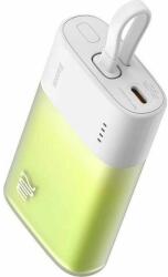 Baseus Popsicle powerbank beépített Lightning kábellel + Type-C - Type-C kábellel 5200mAh 20W 2.4A QC PD - fehér-zöld