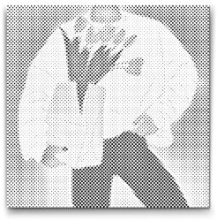  PontPöttyöző - Illusztráció - Tulipánok Méret: 50x50cm, Keretezés: Műanyagtáblával, Szín: Fekete