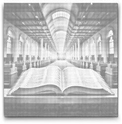  PontPöttyöző - Biblia a templomban Méret: 50x50cm, Keretezés: Keret nélkül (csak a vászon), Szín: Piros