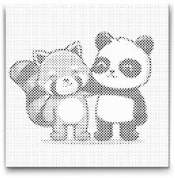  PontPöttyöző - Legjobb barátok Méret: 50x50cm, Keretezés: Műanyagtáblával, Szín: Fekete