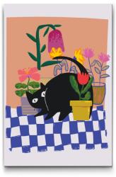  Festés számok szerint - Illusztráció - Fekete macska Méret: 40x60cm, Keretezés: Kartonlemezen