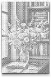  PontPöttyöző - Réti virágok csokor Méret: 40x60cm, Keretezés: Műanyagtáblával, Szín: Fekete