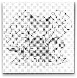  PontPöttyöző - Illusztráció - Róka táskával Méret: 50x50cm, Keretezés: Műanyagtáblával, Szín: Fekete