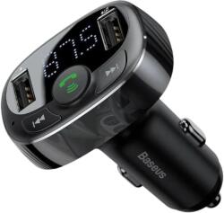 Baseus FM Трансмитер с MP3 Baseus T-Typed Bluetooth and FM Transmitter, Черен (CCTM-01)