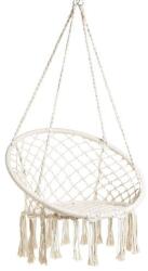 Rila Crafts Hamac suspendat pentru grădină cu franjuri Rila Crafts, Capacitate până la 120 kg, Alb