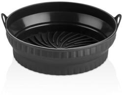 HANE TOO összecsukható kerek szilikon forma forrólevegős sütőhöz (air fryer) 21cm átmérő, szürke, fekete vagy piros SL-3252