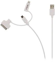 Valueline Cablu USB 2.0 A tata - micro USB tata cu adaptor lightning si Apple Dock 30 pini, 1m, alb, Valueline (VLMP39410W1.00)