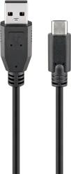 Goobay Cablu USB 2.0 A tata - USB-C, 0.5m, negru, Goobay (CABLE-USBCM/USBM-0.5BK-GBAY)