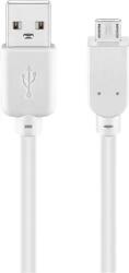 Goobay Cablu USB 2.0 A tata - micro USB, 1.8m, alb, Goobay (CABLE-USBA-MICROB-1.8WE)