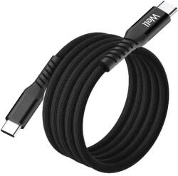 Well Cablu magnetic USB-C - USB-C, 1m, Well, 20V 3A, 60W, negru (CABLE-USBC/USBC-1BK07-WL)