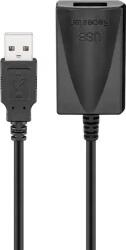 Goobay Cablu extensie USB 2.0 A tata - USB 2.0 A mama activ, 5m, 0, 5 A, negru, Goobay (CABLE-147HS/TT-5)